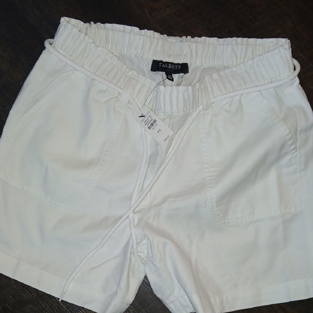 Talbots High Waist Cream Shorts